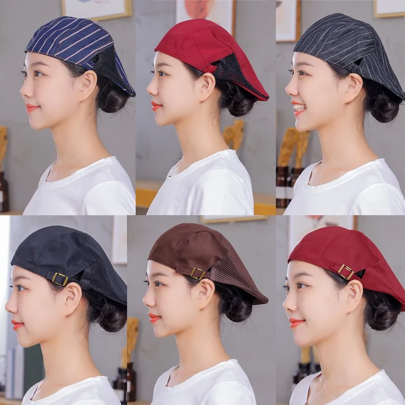 

Restaurant Work Hat Hair Guard Oil‑Proof for Men Women Chef Beret Cap Waiter Kitchen Staff