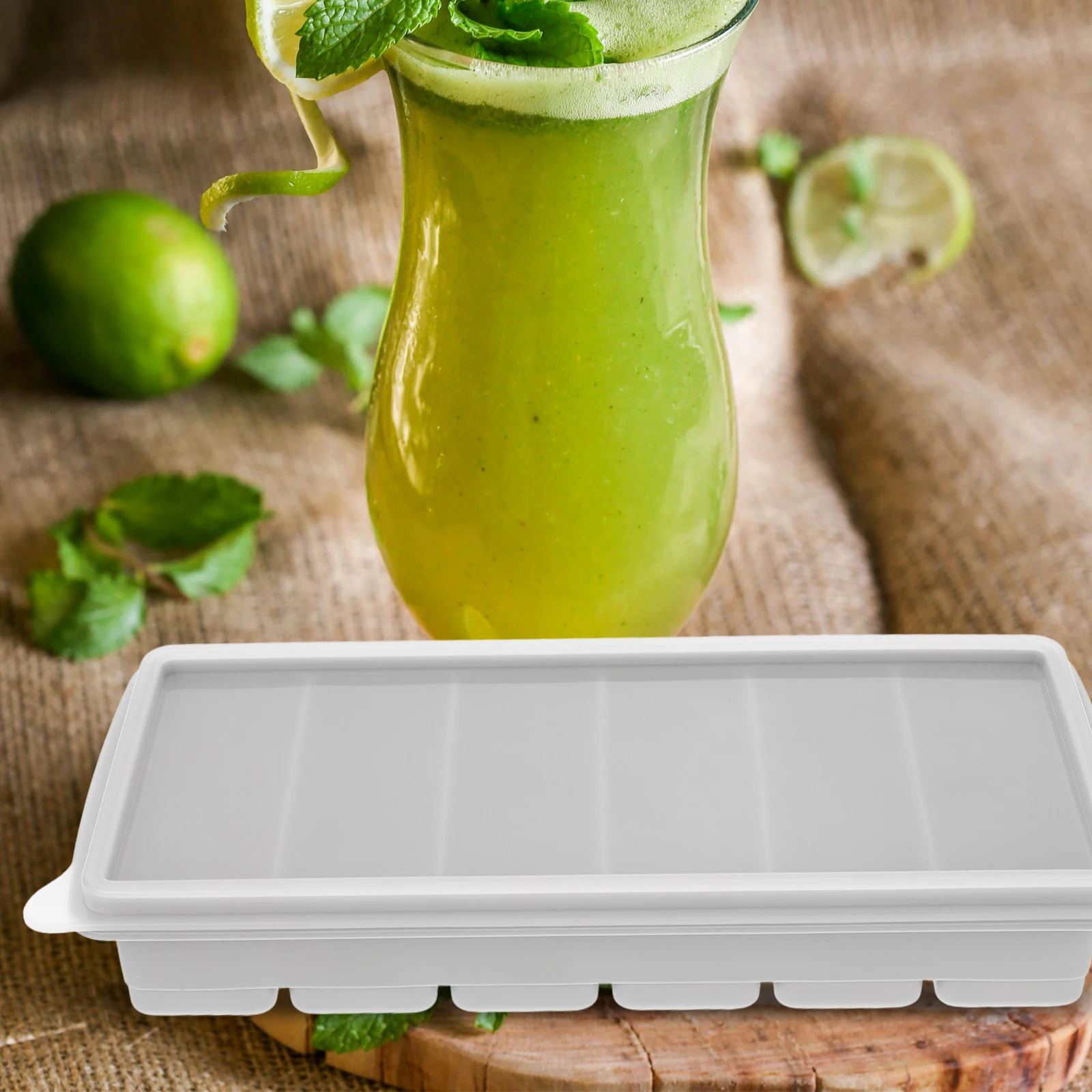 

Silicone Ice Cube Tray 6 Compartments Flexible Baby Food Storage Mold Durable Reusable Freezer Tray Ice Mold Airtight Container