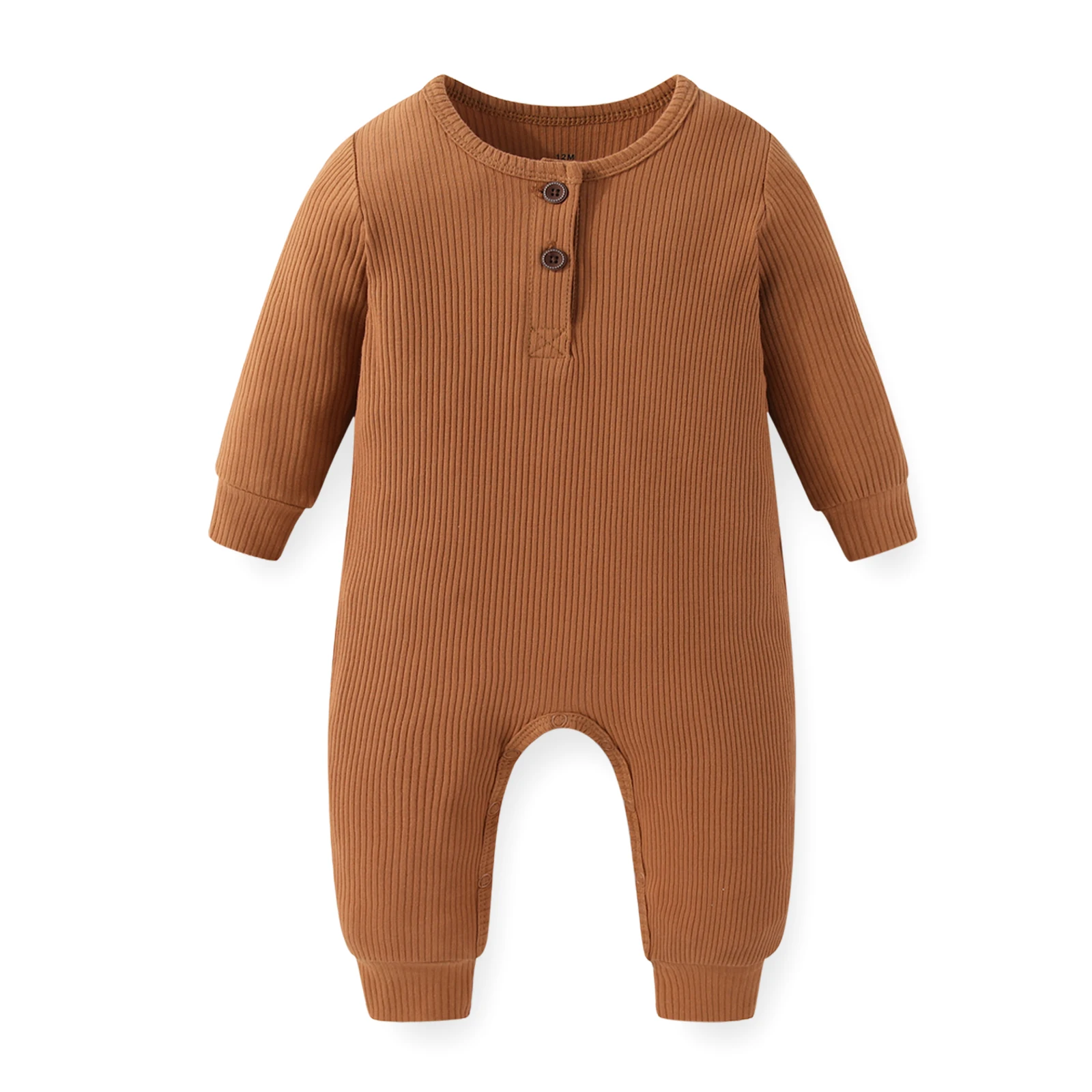 Kiddiezoom 1Pcs Unisex Solid Cartoon Baby Boy Girl Romper Cotton Long Sleeve Soft Infant Clothes