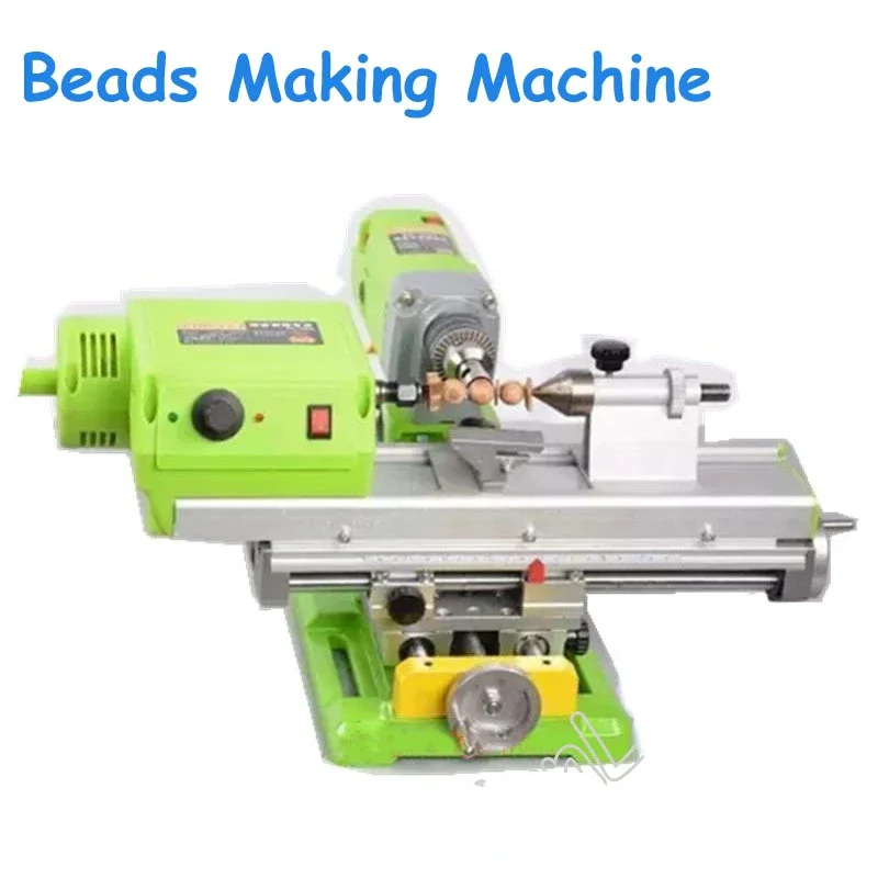 Beads Making Machine Small DIY Woodworking Bench Drill Micro-Polished Barrel Bead Ball Lathe