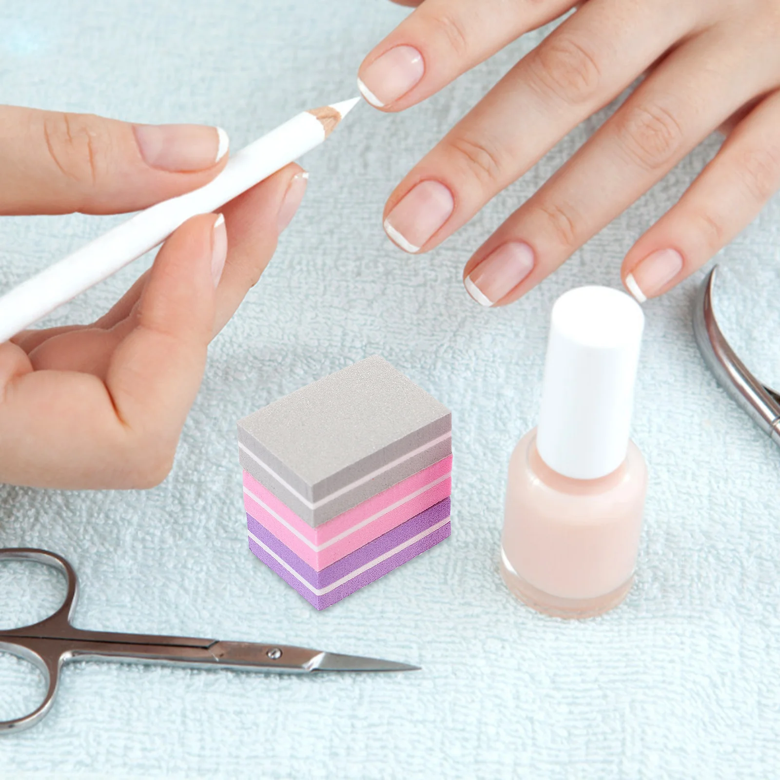 50 pièces éponge tampon bloc lime à ongles Double face compacte manucure pédicure lime de meulage des ongles outil à ongles Portable