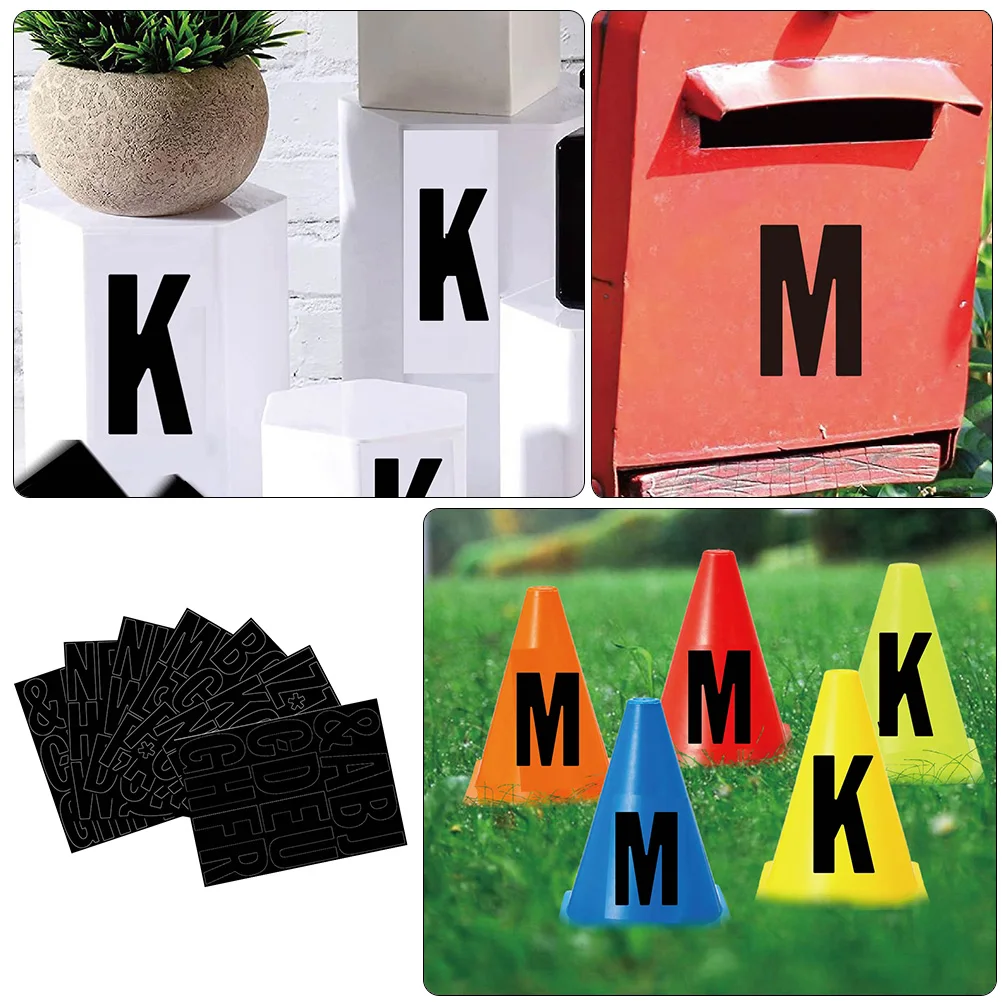 

1Set Waterproof Alphabet Letter Stickers Self-Adhesive Label Decals Black Creative Decorative Stickers for Home Office Gym