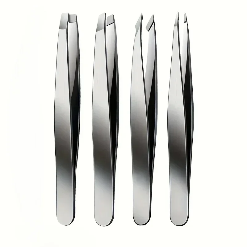 4 stijlen roestvrijstalen wenkbrauwpincet ontharing precisie schuine punt punt gezichtshoek puntige tip make-up schoonheidshulpmiddelen