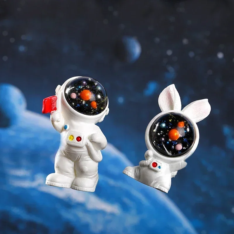 Figurines Cute Space Astronaut Rabbit Micro Landscape Miniature Fairy Garden Ornament Decoration Accessories Crafts Home Decor