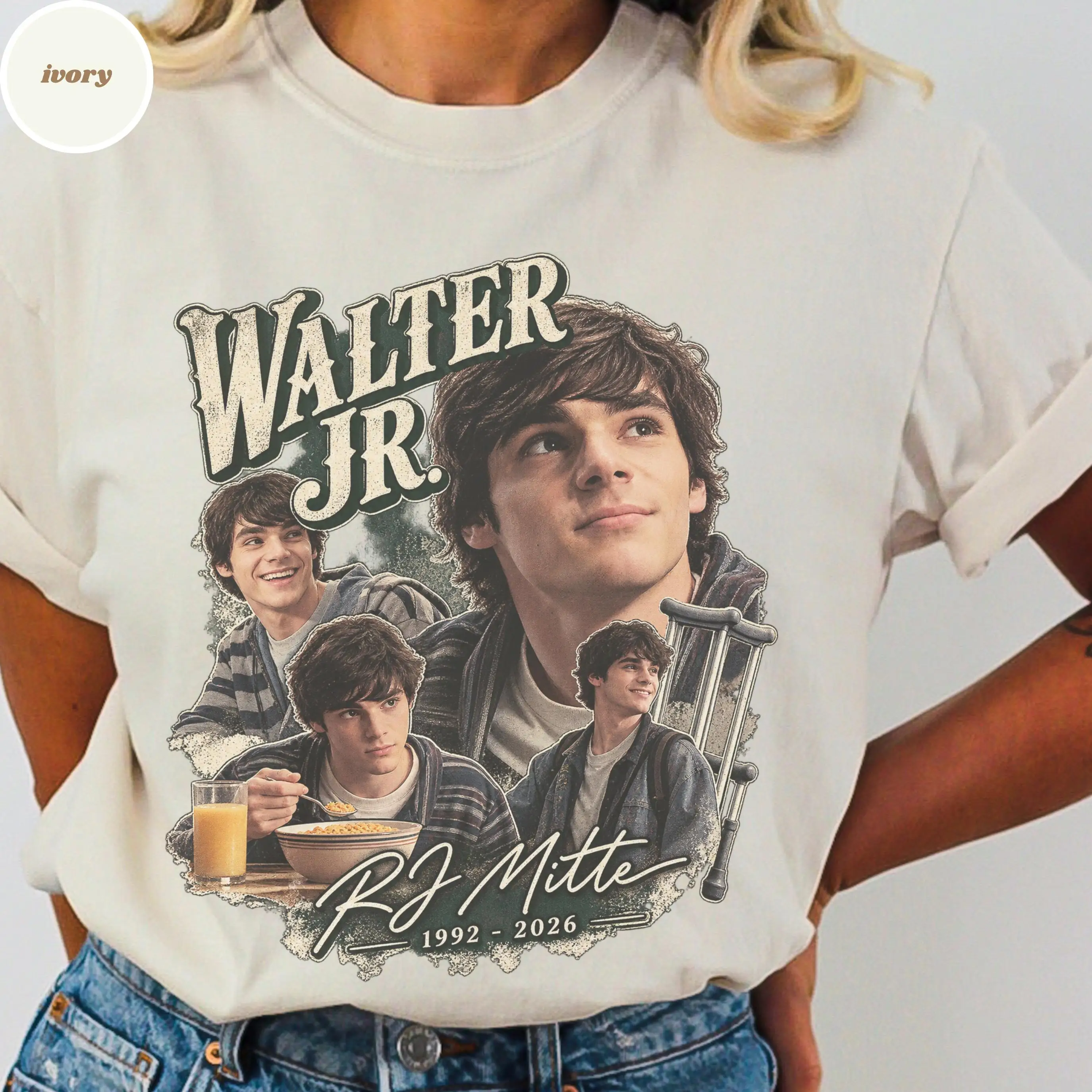 RJ Mitte Tribute Shirt, Walter Jr Memorial Tee, Actor Tribute T-Shirt, TV Drama Fan Gift, RIP Walt Jr Fan Art Graphic Tee
