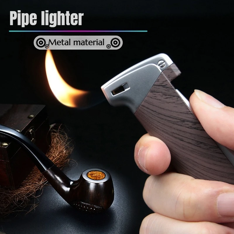 

2025 Special Slanted Fire Inflatable Open Flame Lighter for Metal Pipe with Pipe for Men's Smoking Accessories Cigarette Lighter