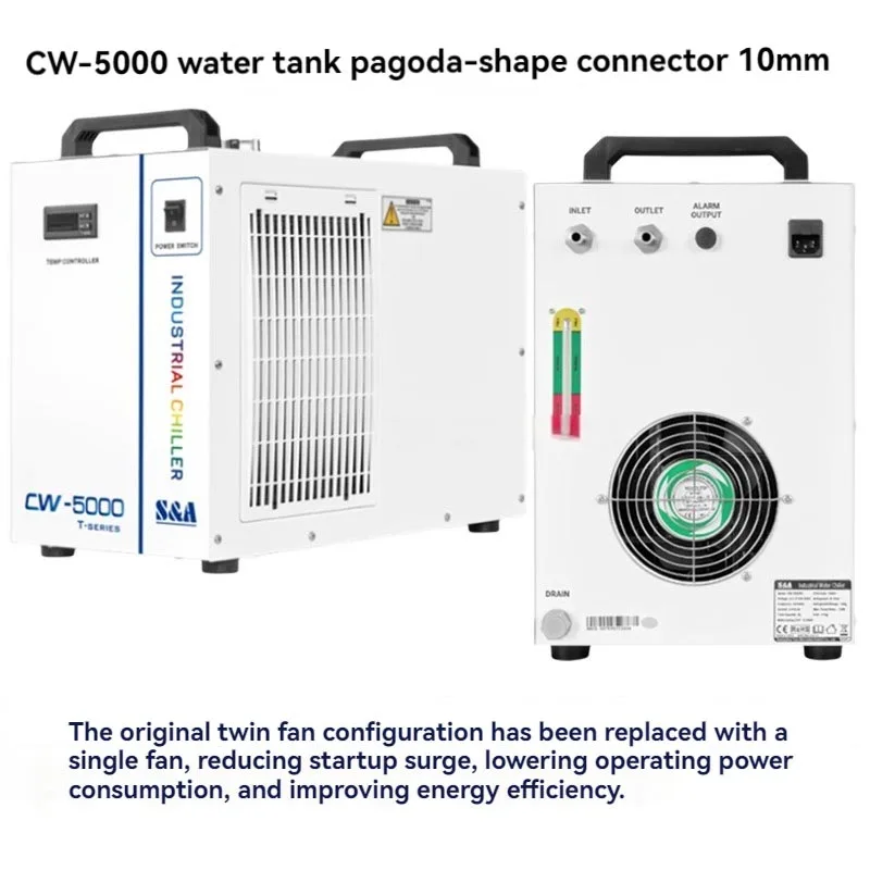 CW3000TG Air Cooled Laser Water Chiller Circulation Cooling Unit For CNC Router Spindle Continuous Working Temperature Control