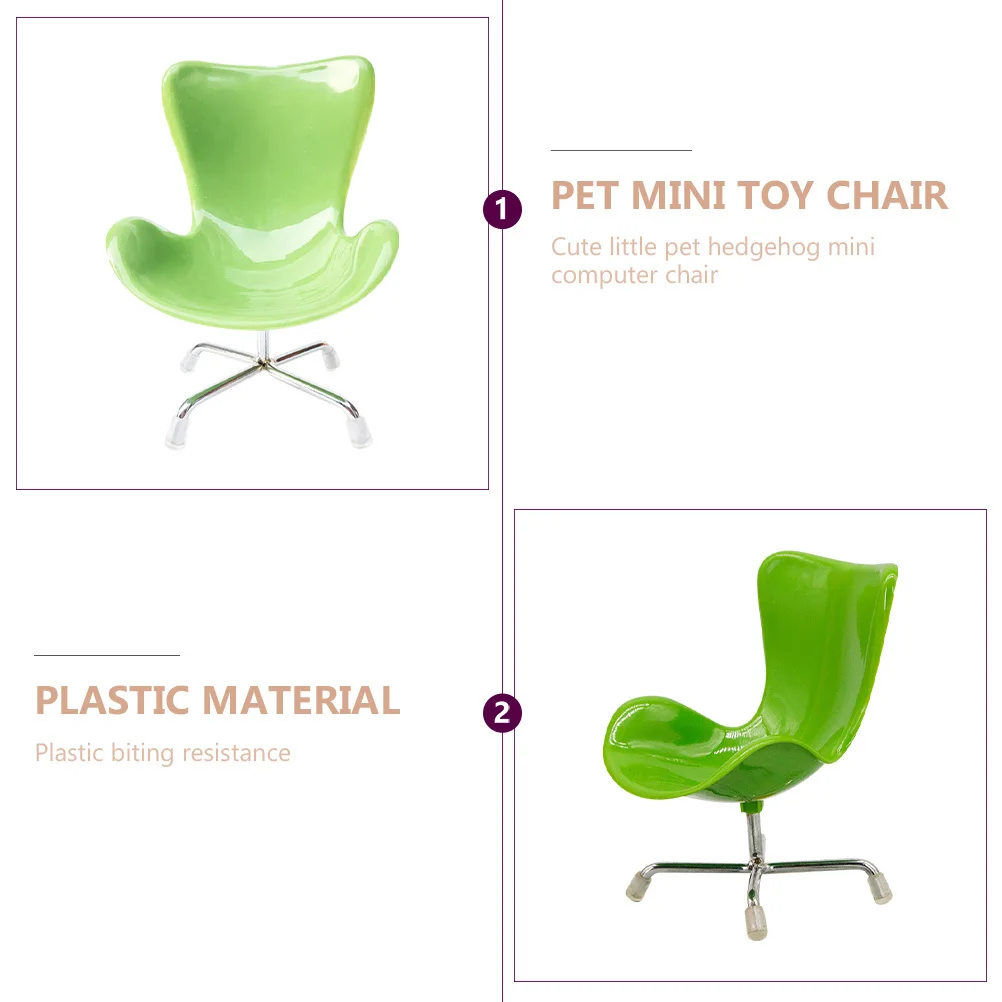 كرسي كمبيوتر مصغر، سطح أملس من البلاستيك، ملحقات ديكور منزلية صغيرة، زخرفة سطح المكتب لمجموعة مصغرة