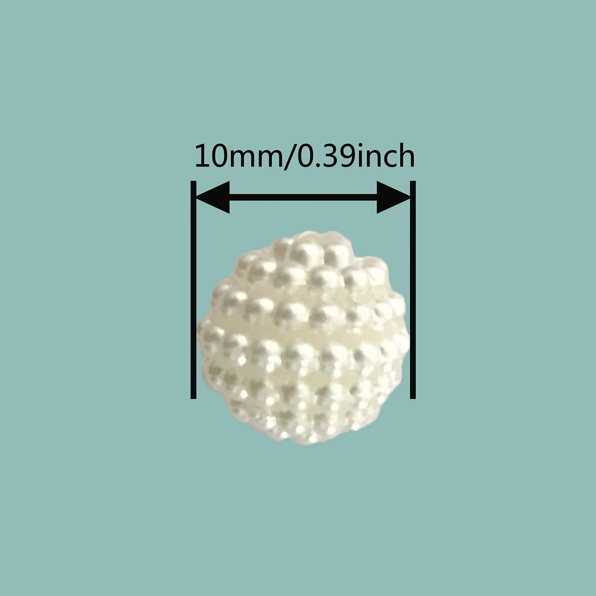 100 Stück 10 mm cremeweiße Bayberry-Kugel-Acrylperlen, geeignet für DIY-Herstellung, Armbänder, Halsketten – Detail 4