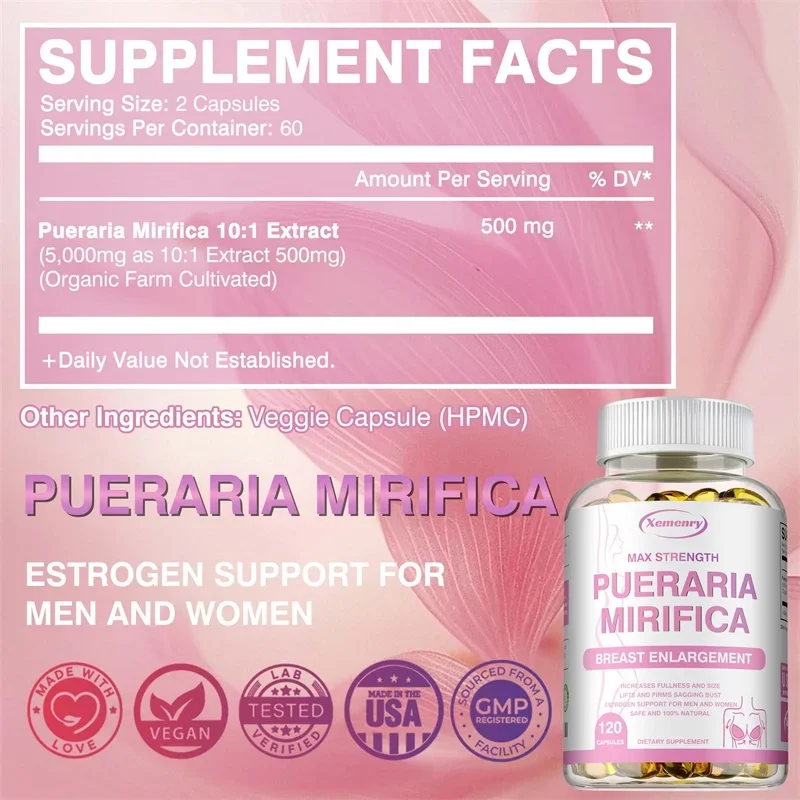 Pueraria Mirifica - Promotes Women's Health, Makes Breasts Fuller, Hormone Metabolism, Relieves Menopause, Non-GMO - Image 2