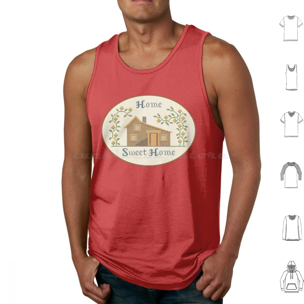 Dulce pradera casa camisetas sin mangas estampado algodón pradera punto de cruz hogar dulce casa Ingalls bordado pequeña casa en