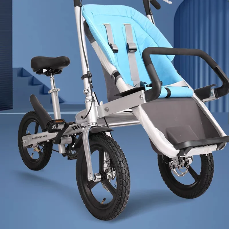 

Electric parent-child bicycle, reverse loading mother-child car, portable folding high-landscape three-wheeled parenting scooter