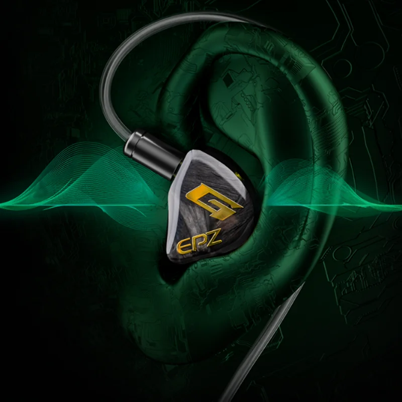 EPZ G10 Earphones Wired HIFI 10MM LCP  Dynamic Driver IEM In Ear Monitor 0.78 2 Pin Detachable Cable Earbuds Gaming Headset