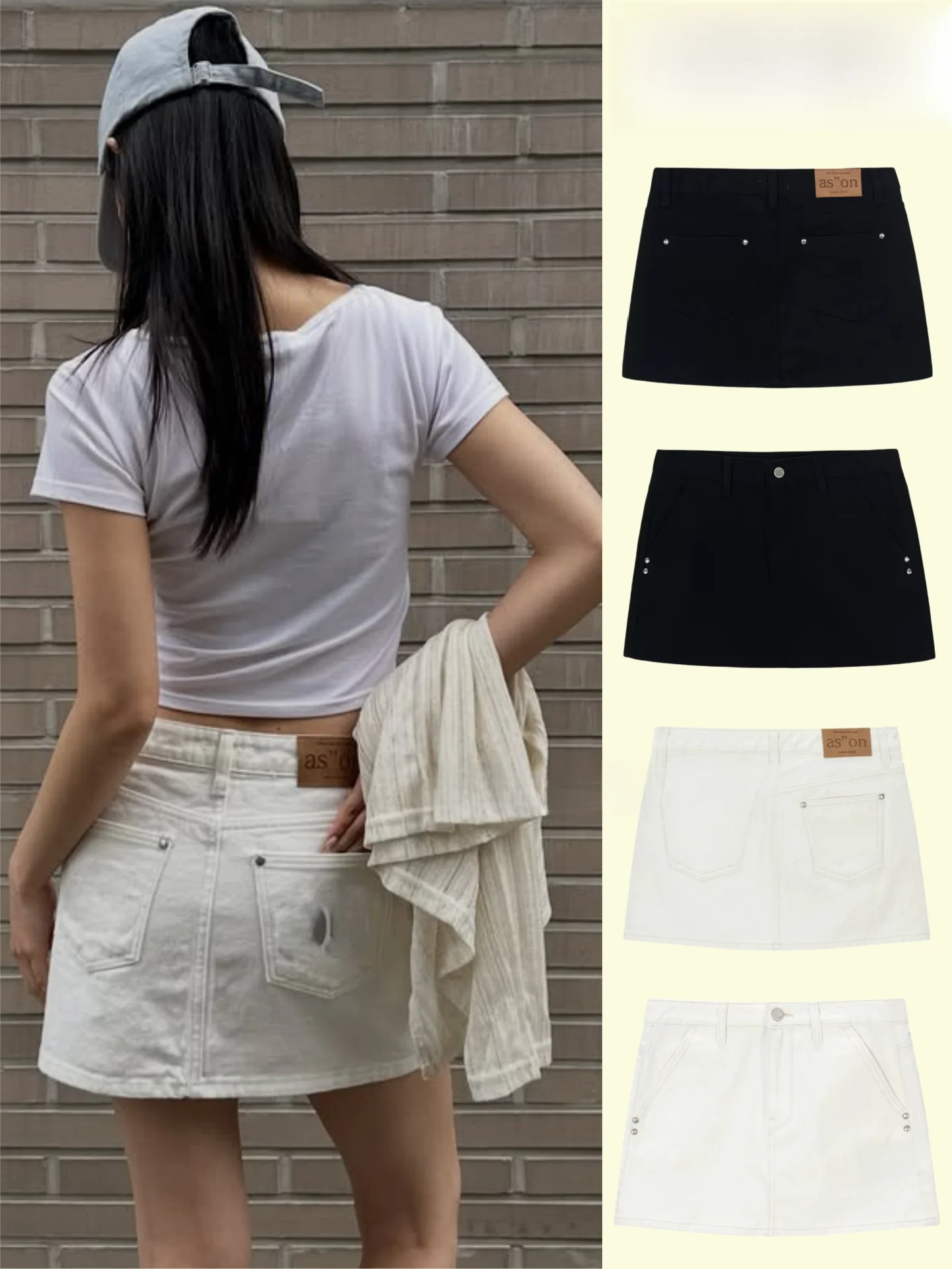 

Low Waist Embroidered Letter Logo Short Denim Skirt Women's Style A-Line Slim Fit Summer New Arrival from Official Website