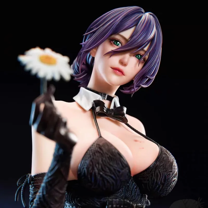 Chainsaw Man Reze Figure 1/4 Scale Black Dress Stockings High Heels 43cm Double-Headed Movable Sexy Maid PVC Toy  Statue Model