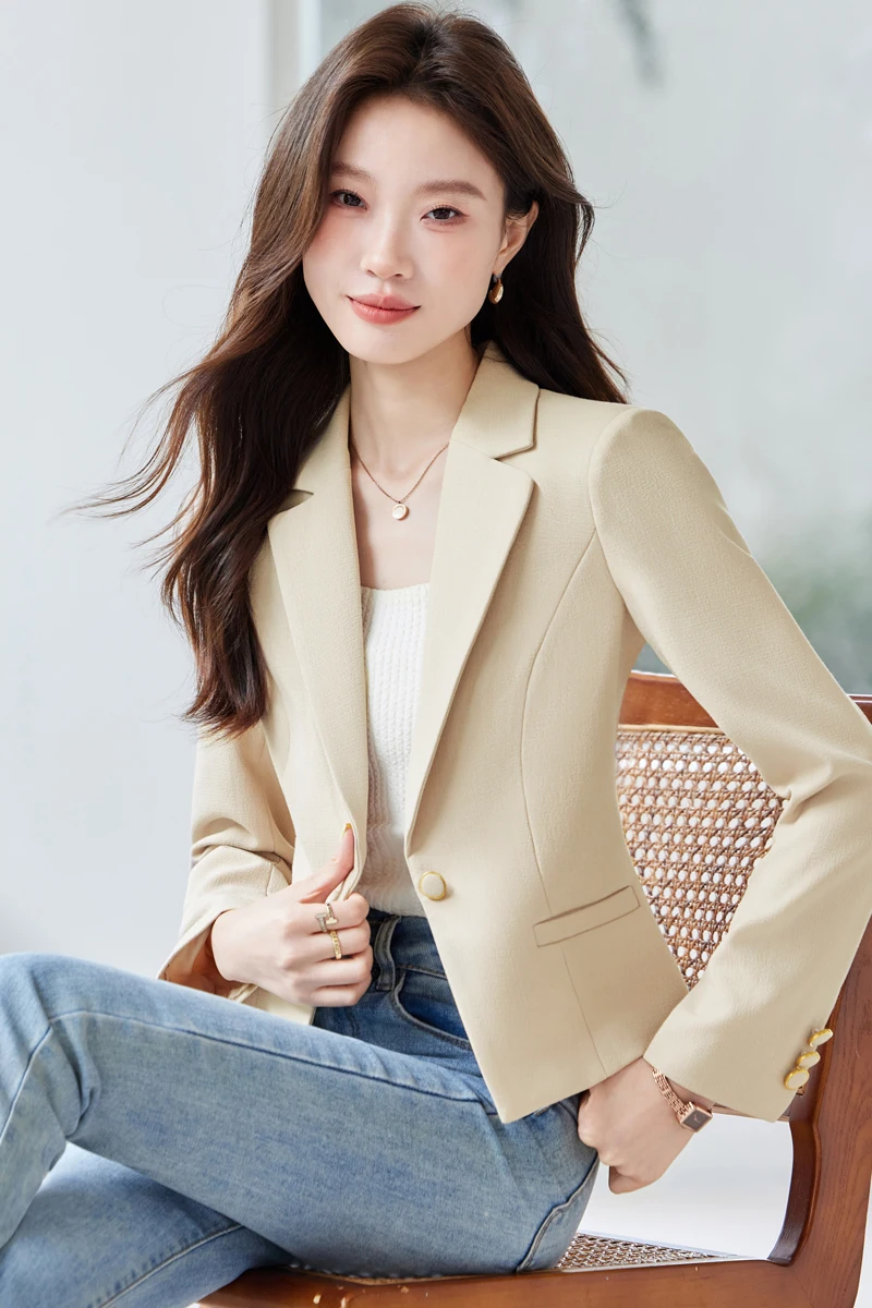Alyssa Fashionable professional women's clothing, high-quality suit jacket. Slim and comfortable, elegant temperament. New 2025
