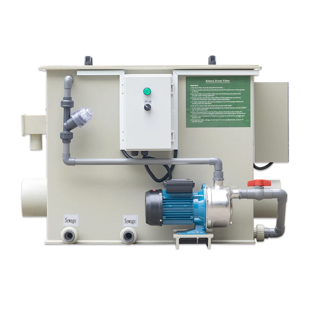 QihangRAS 30 Ton Rotary Drum Filter For Aquaculture Gravity Fed Water Filter For Aquarium & Koi Pond 25m3/h Capacity