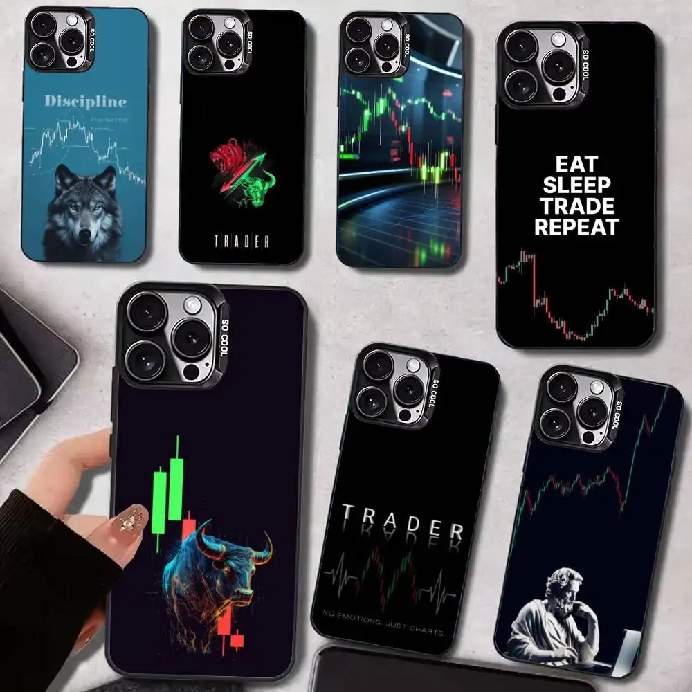 

Day-Trading Day-Trader Colorful Silver Back Phone Case For IPhone 17 16 15 14 13 12 11 Plus Pro Max Plus