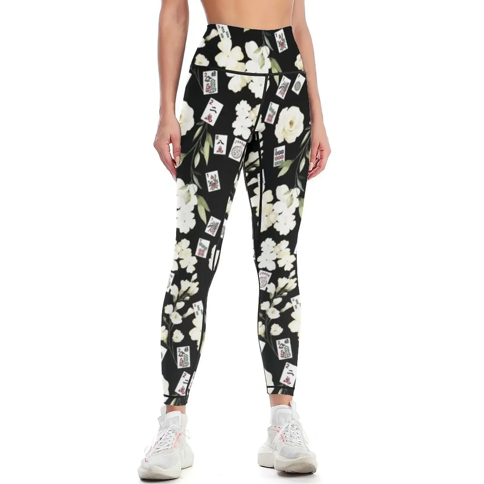 

Floral MahJong Leggings Fitness clothing Women sports Sports female gym sportswear woman Womens Leggings