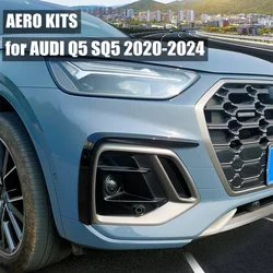 For AUDI Q5 SQ5 2020-2024 Sportback Car Front Bumper Splitter Canards Lip Spoiler Aero Kits Guard BodyKits Tuning Protector