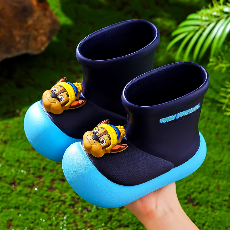 Stivali da pioggia per bambini Paw Patrol per ragazzi e ragazze Toddler scarpe da acqua per bambini leggere antiscivolo Kindergarten Cute Waterproof