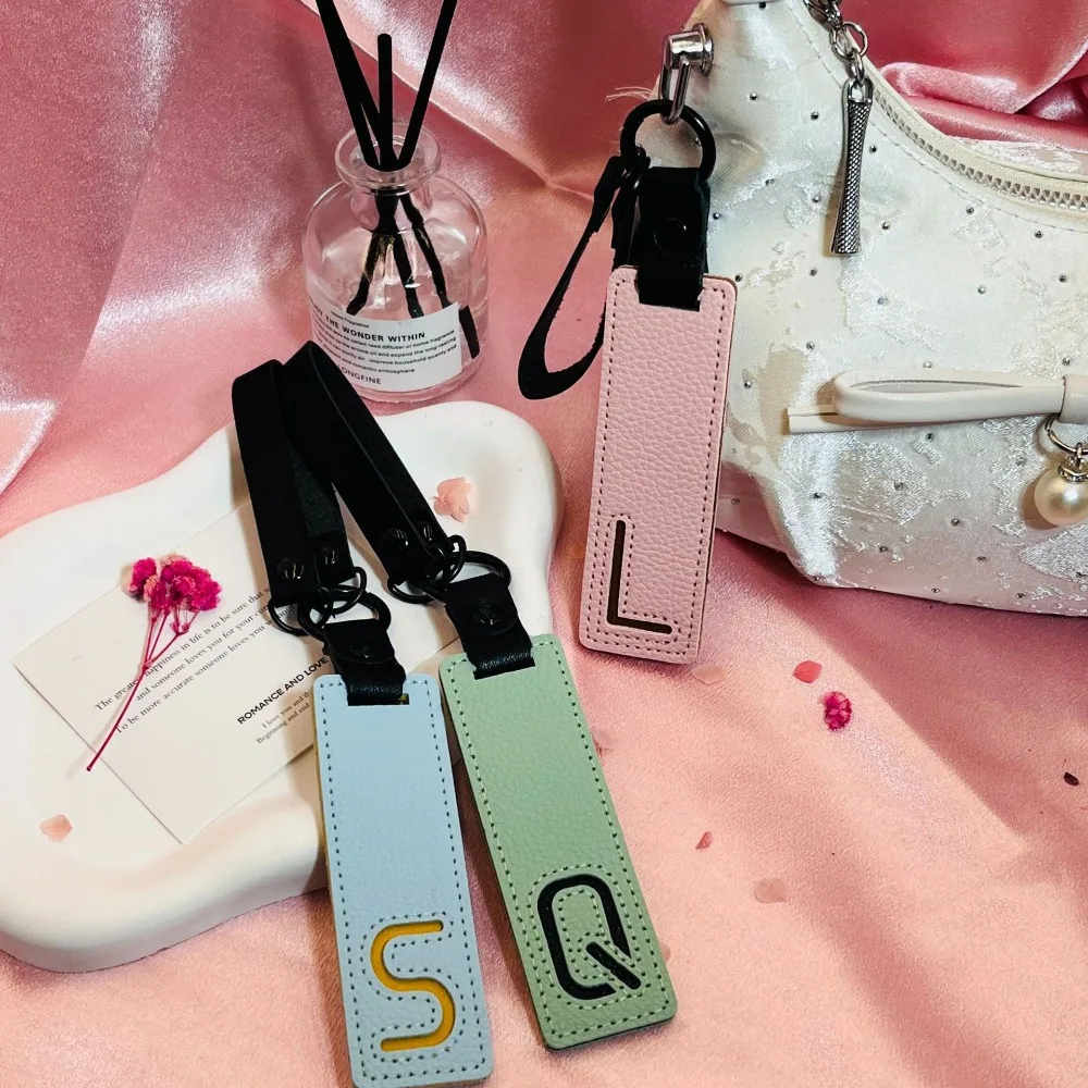 

Классический кожаный брелок с 26 инициалами (A-Z), простой маленький кулон-подвеска для ключей от мотоцикла/автомобиля, подарок