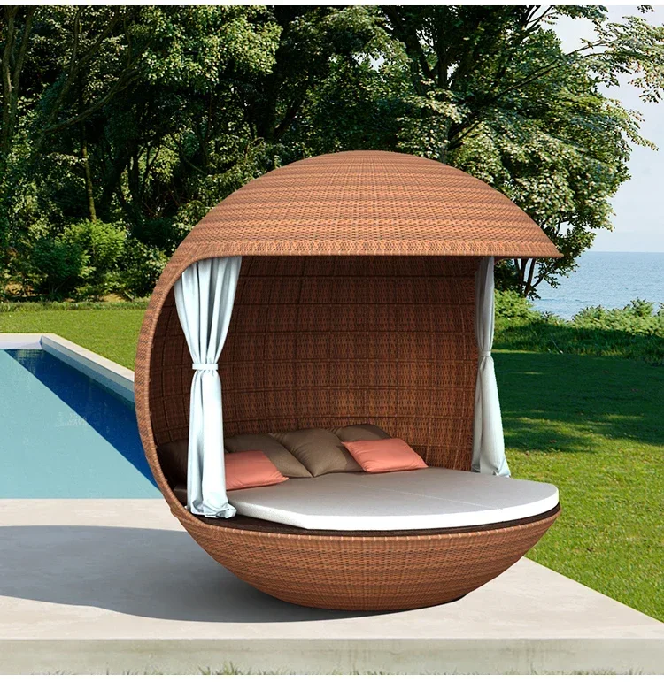 Superior Outdoor lying bed, bird cage, swimming pool, beach bed, furniture, garden, courtyard, round bed, creative homestay, hot