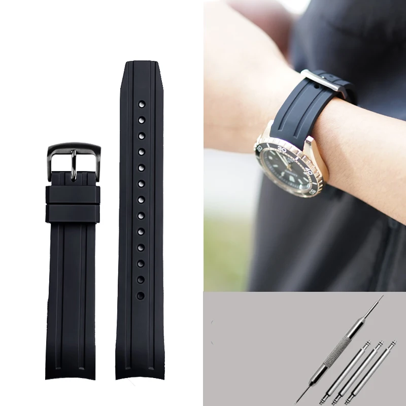 حزام ساعة سيليكون مقاوم للماء للرجال ، حزام ساعة مطاطي ، إكسسوارات رجالية ناعمة ، جودة عالية ، BN0190 ، BN0193 ، CA0718 ، CA4385 ، BN0193 ، 22