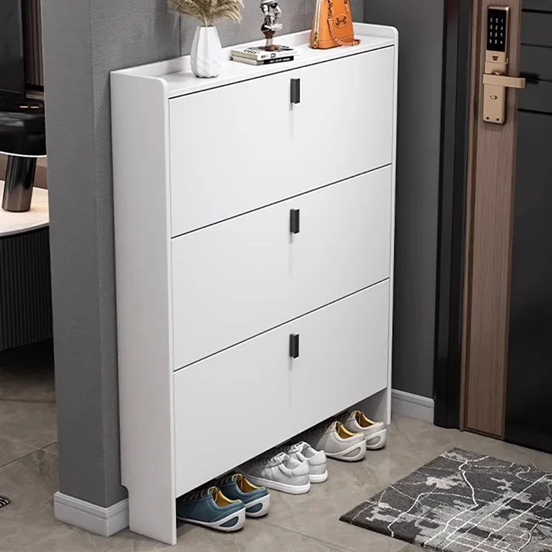 Solid Wood Vintage Shoe Cabinets Vertical Modern Cheap Luxury Shoe Cabinets Design Girl Sillas Para Sala De Estar Furniture image 2