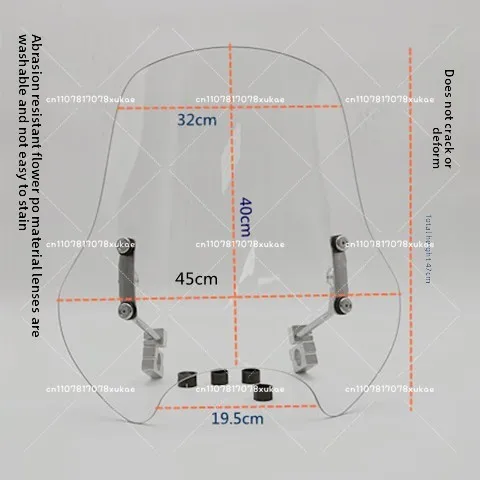 Universal Motorcycle Windshield Windscreen PC Material Modified Windshield Modified Front Windshield Suit For 95% Motorcycle