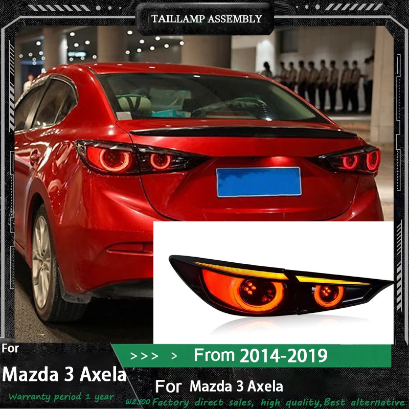 Car Light For Mazda 3 Axela Mazda3 2014-2019 Shark Eyes Design Assembly Tail Lights Dynamic Turn Signal Accessories