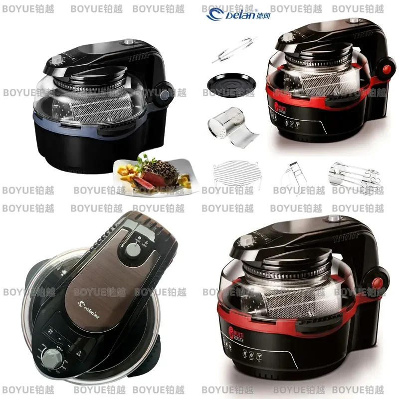 Large Capacity 3D Air Fryer Oven Rotary Cooking Machine Household Light Wave Electric Deep Fryer Kitchen Appliance for Baking