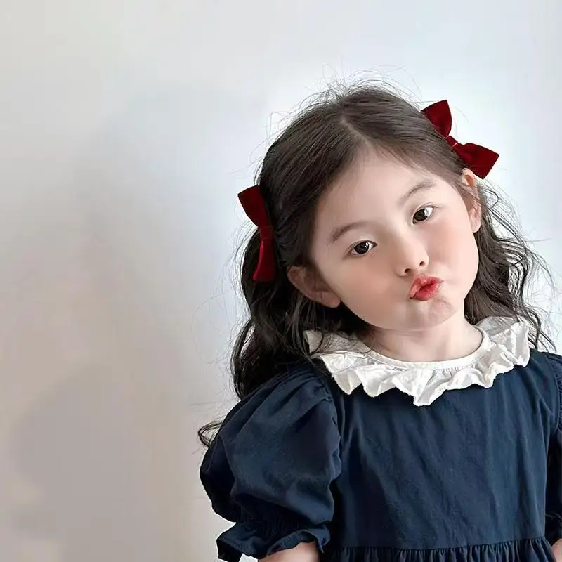

1Pair New Lovely Princess Black Red White Bow Girls Hairpins Children Headwear Hairgrip Hair Clips Barrettes Hair Accessories