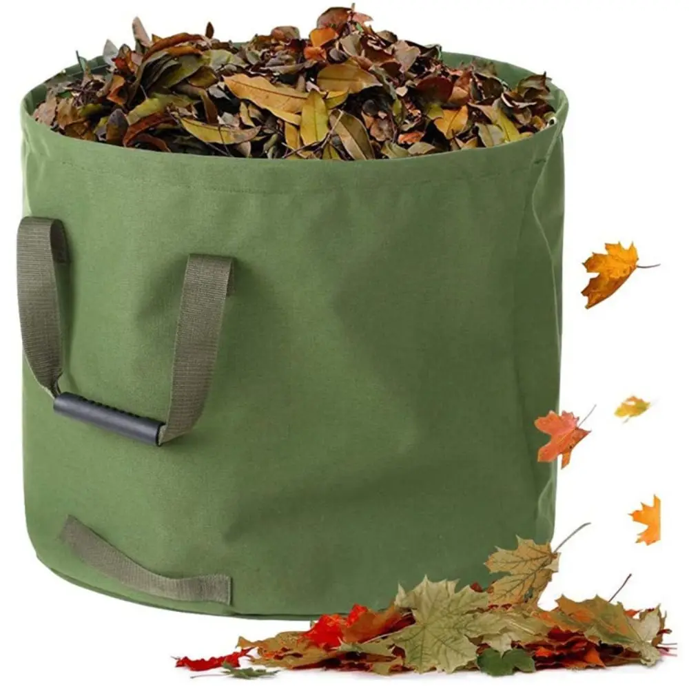 

Reinforced Garden Leaf Compost Bag Flatable Foldable Garden Leaf Storage Bag Waterproof Heavy-duty Durable Canvas Garden Bag