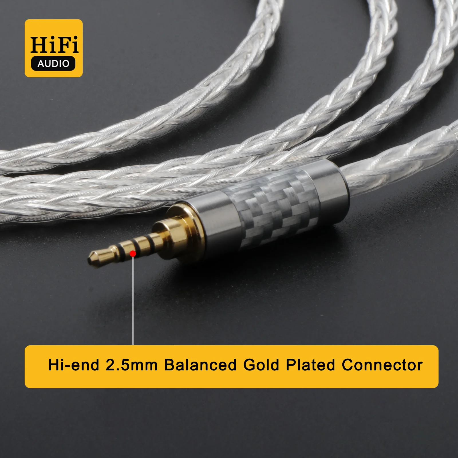 HiFi 2,5 mm auf Dual-XLR-Kabel OCC versilbertes Audio-Adapterkabel zum Anschluss eines ausgewogenen Player an einen ausgewogenen Verstärker – Detail 2