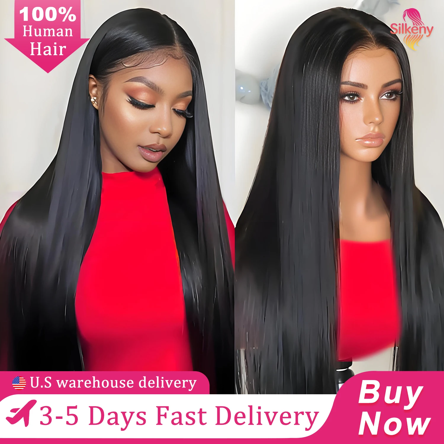 

Прямой парик с кружевной передней частью 13x6 HD из бразильских волос, без клея, из натуральных человеческих волос, 40-46 дюймов, с предварительно выщипанной линией роста волос и детским волосом