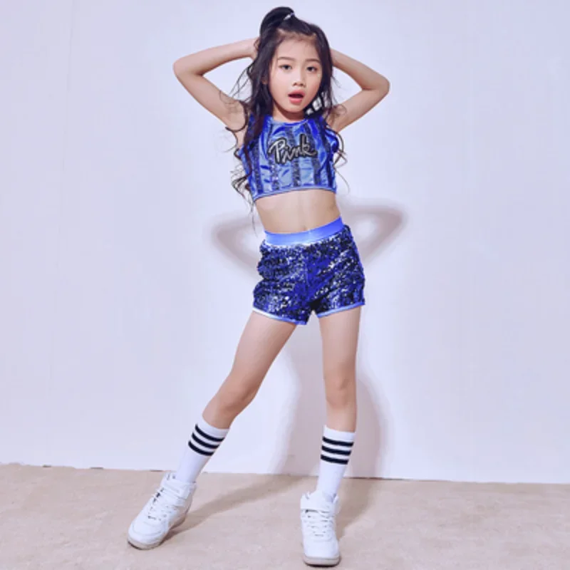 Girls hip hop dance clothes ballroom costumes dancing suits kids long sleeve top shirt dancewear modern sweatshirt streetwear