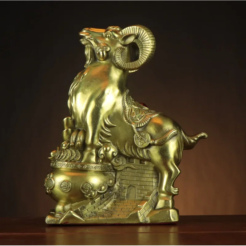 Brass , Zodiac , Treasure Bowl , Auspicious , Home And Shop Copper Sheep Decorations, Wholesale From Manufac