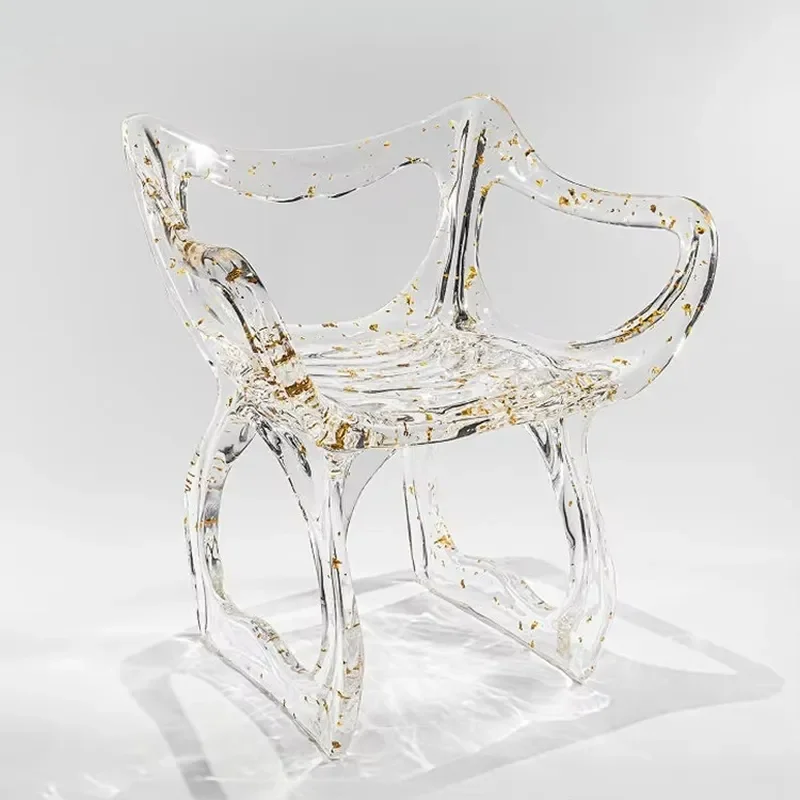 factory custom creative shape leisure outdoor hotel cafe coffee shop platinum crystal acrylic lounge chair