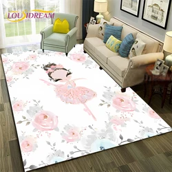 Tapis de ballet de dessin animé pour la décoration de la maison, ballerine de rêve, fzlea, salon, chambre à coucher, canapé, zone pour enfants, polymères non ald