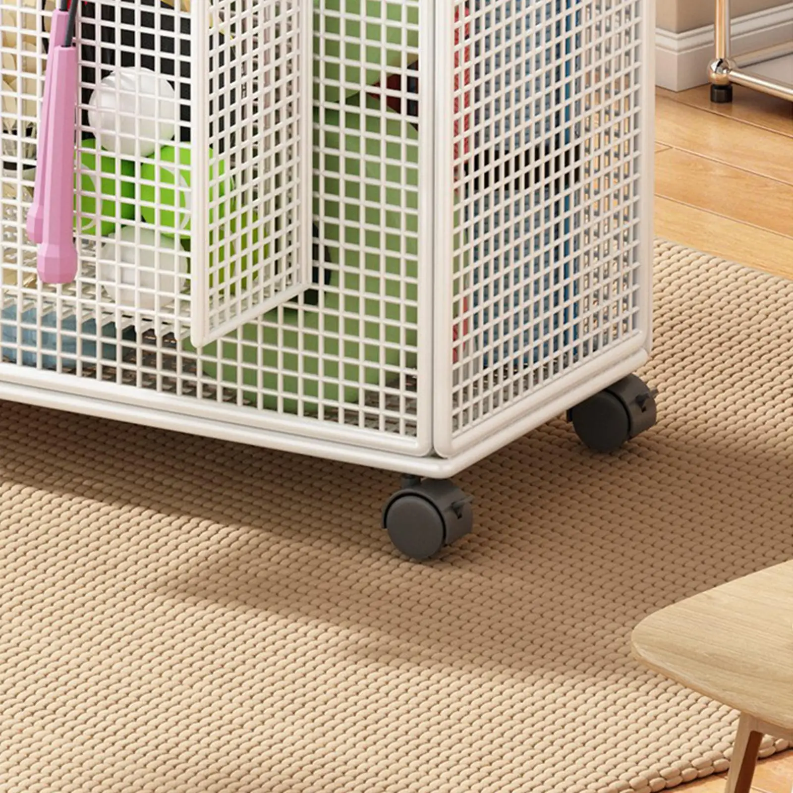 

Стеллаж для хранения спортивного инвентаря: железный органайзер для ковриков для йоги, гантелей и спортивных аксессуаров для домашних тренировок