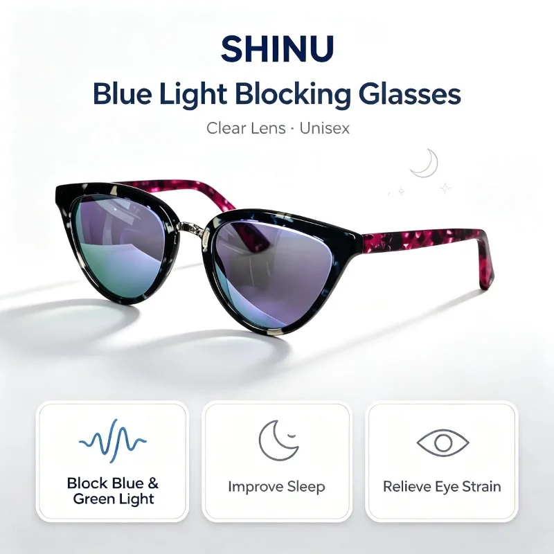 SHINU Retro Handcrafted Acetate Shades for Women CR-39 Lenses UV400 Protection Premium Outdoor Fashion Sunglasses