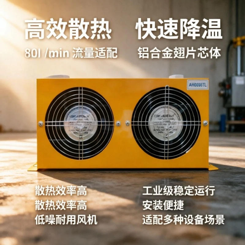 Hydraulic air cooler, air-cooled oil radiator, efficient heat dissipation and high temperature prevention,