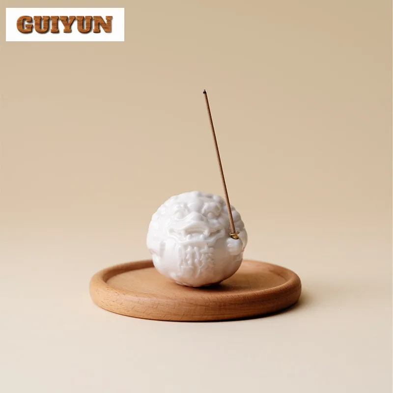 الخزف الأبيض Pixiu فورتشن حامل البخور البخور الدخان شلال البخور المعلقات عززات مبخرة الملحقات الداخلية الحرفية