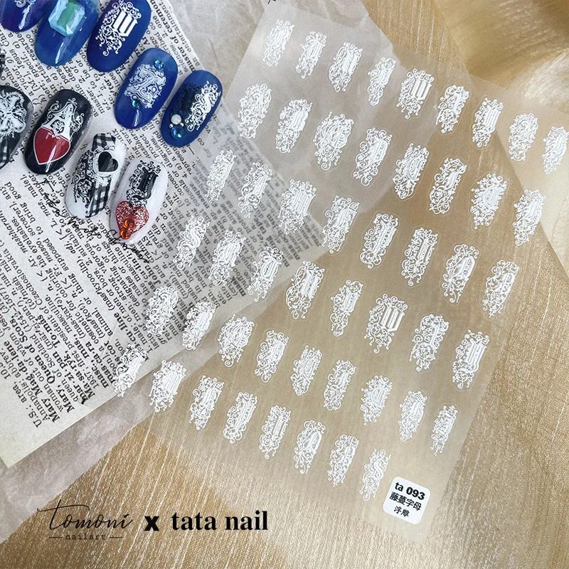 [Meow.Sensei] Brand Tata Cooperation Relief nail stickers Paper Japanese Sticker Vine Letters