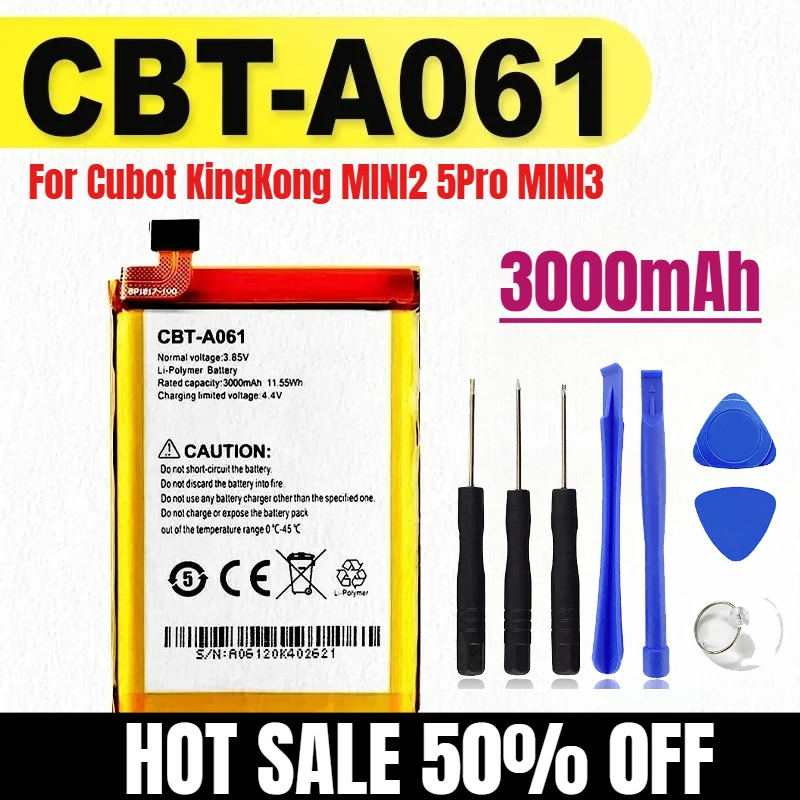3000mAh CBT-A061 para baterias de celular Cubot KingKong MINI2 5Pro MINI3