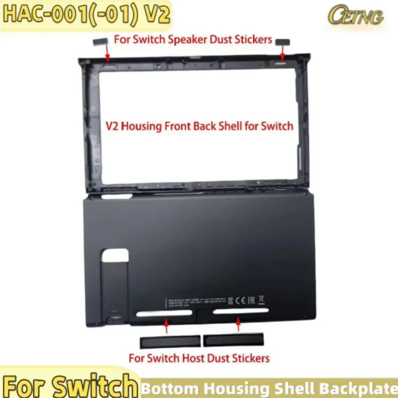 HAC-001(-01) Sostituzione versione V2 NUOVO Sostituzione piastra posteriore guscio alloggiamento inferiore TOP per Nintendo Switch MOD.HAC-001(01)