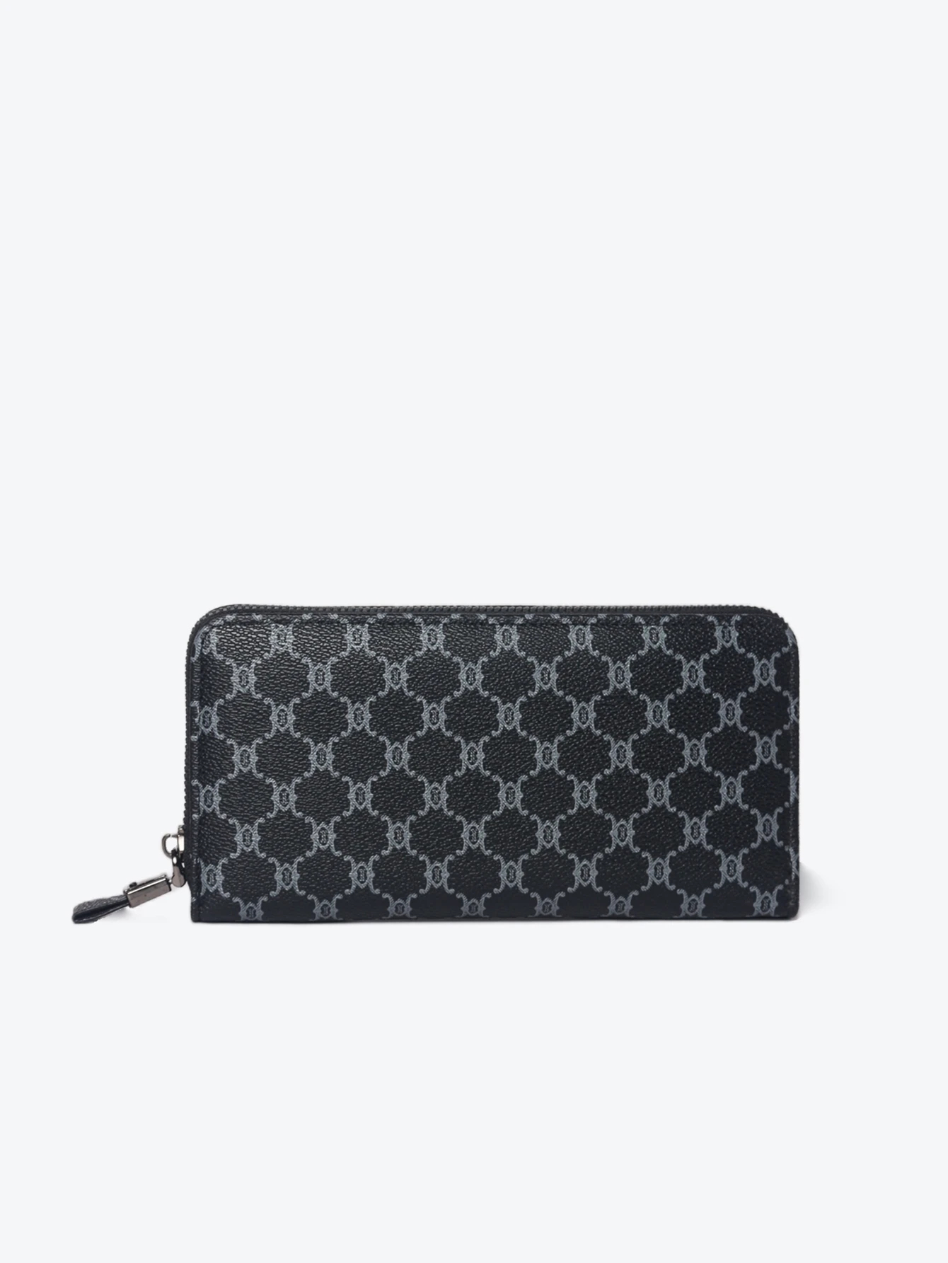 ​​Men's Long Zipper Wallet with Geometric Design, Large Capacity for Phone, Cash & Cards, 19.8x10cm, Multiple Compartments, Idea
