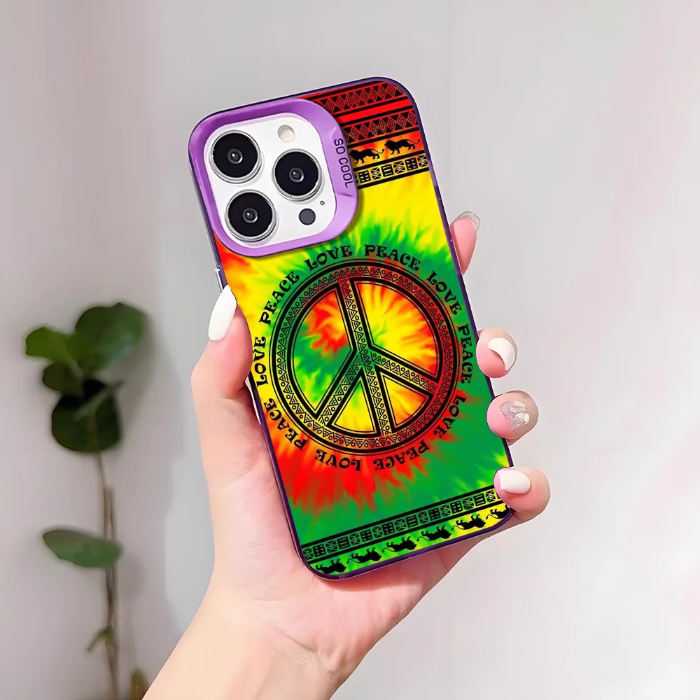 Sänger Bob Marley Handyhülle für IPhone 17 16 15 14 13 12 11 Pro Max Plus Mini IMD Farbe Silber Shell