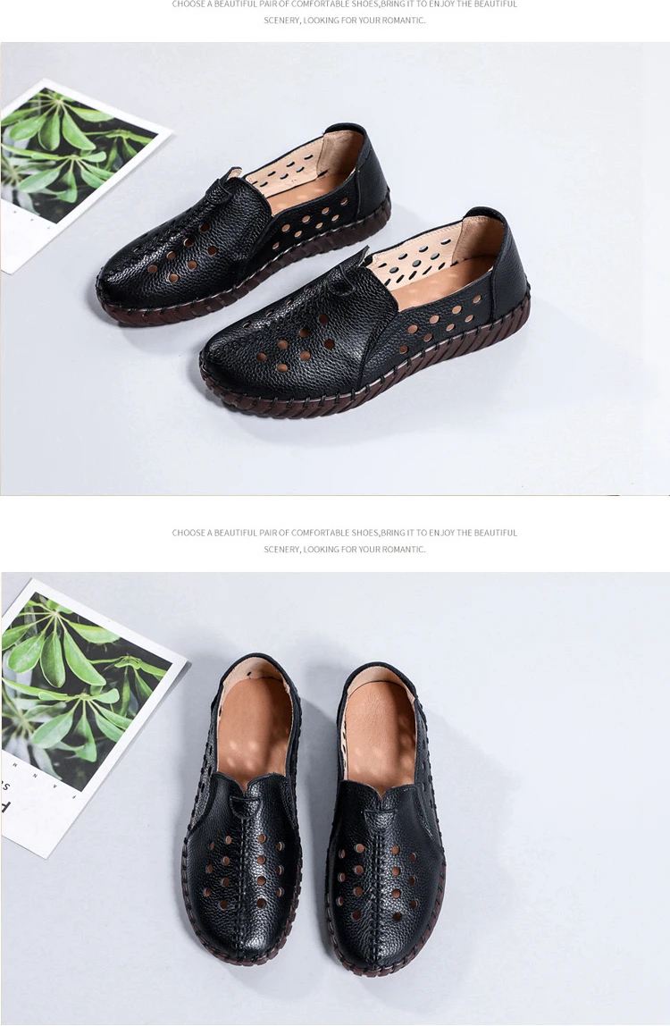 Orthopädische Turnschuhe für Damen, echtes Leder, breite Füße, weiße Slipper für Damen, 2024, lässige Lazy Driving-Mokassins-Schuhe – Detail 16